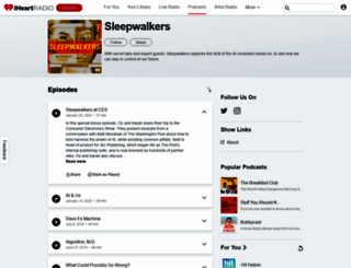 sleepwalkerspodcast.com screenshot