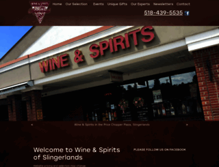 slingerlandswine.com screenshot