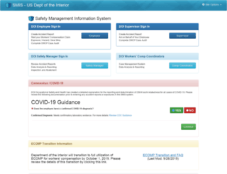 smis.doi.gov screenshot