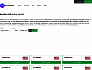 sms-receive.org screenshot