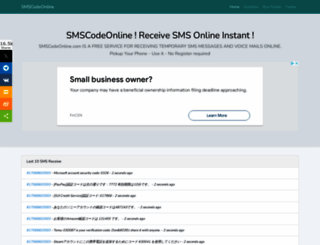 smscodeonline.com screenshot