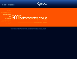 smsshortcodes.co.uk screenshot