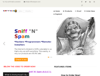 sniffandspam.com screenshot