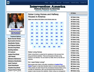 soberliving.interventionamerica.org screenshot
