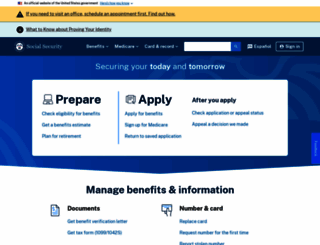 socialsecurity.gov screenshot