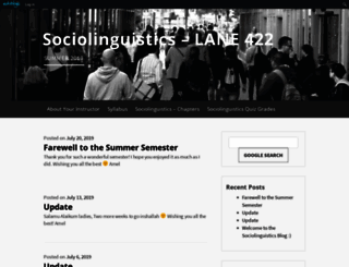 sociolinguistics422.edublogs.org screenshot