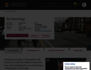 sociology.bham.ac.uk screenshot