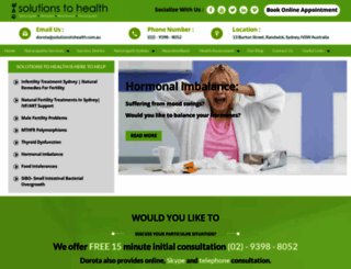 solutionstohealth.com.au screenshot