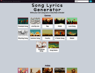 song-lyrics-generator.org.uk screenshot