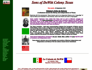 sonsofdewittcolony.org screenshot