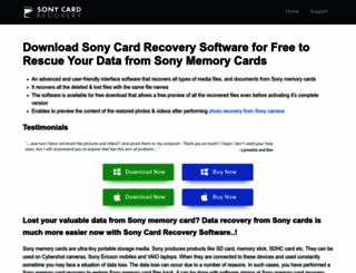 sonycardrecovery.com screenshot