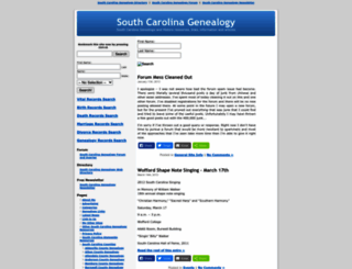 southcarolinagenealogy.org screenshot