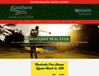 southernhillsgolfandevents.com screenshot