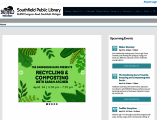 southfieldlibrary.org screenshot