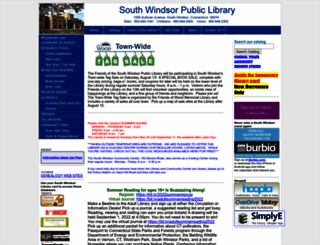 southwindsorlibrary.org screenshot