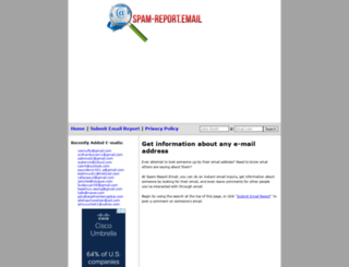 spam-report.email screenshot