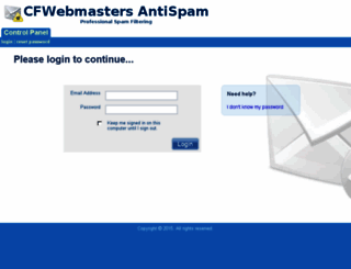 spamfilter.cfwebmasters.com screenshot