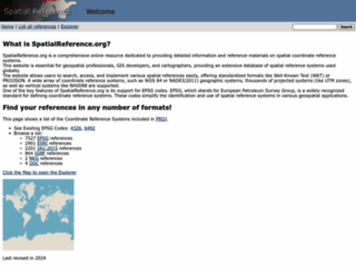 spatialreference.org screenshot