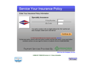 specialty.policy-service.com screenshot