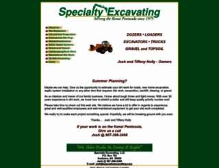 specialtyexcavating.com screenshot