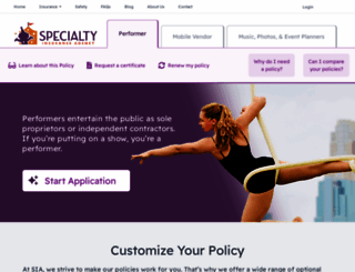 specialtyinsuranceagency.com screenshot