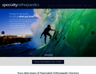 specialtyorthopaedics.com.au screenshot