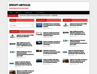 specifyarticles.com screenshot