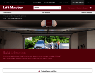 specs.liftmaster.com screenshot