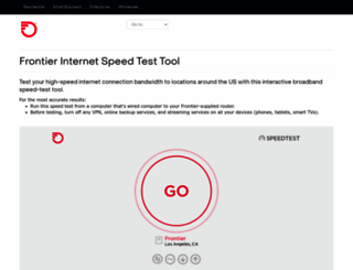speedtest.frontiernet.net screenshot