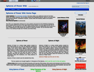 spheresofpower.wikidot.com screenshot