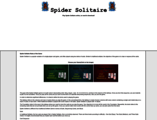 spidersolitaire.org screenshot