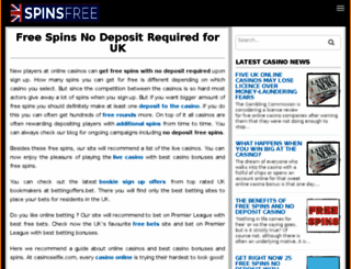 spinsfree.co.uk screenshot