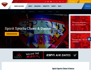 spiritsports.varsity.com screenshot