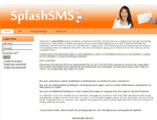 splashsms.com screenshot