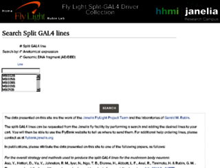 splitgal4.janelia.org screenshot