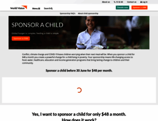 sponsor.worldvision.com.au screenshot