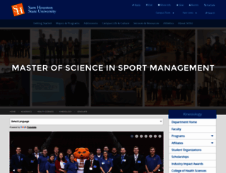 sportmanagement.shsu.edu screenshot