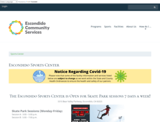 sportscenter.escondido.org screenshot