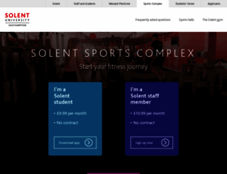 sportscomplex.solent.ac.uk screenshot