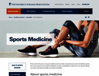sportsmedicine.kansashealthsystem.com screenshot