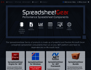 spreadsheetgear.com screenshot
