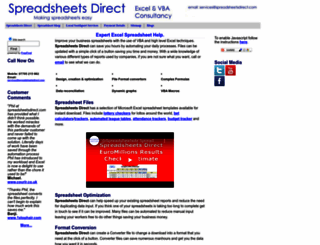 spreadsheetsdirect.com screenshot