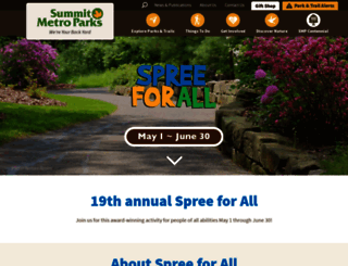 spreeforall.summitmetroparks.org screenshot