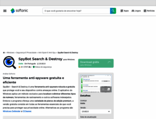 spybot-search-destroy.softonic.com.br screenshot