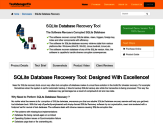 sqlite-database-recovery.taskmanagerfix.com screenshot