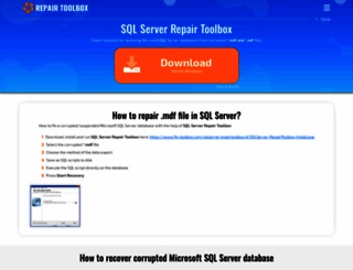 sqlserverrepairtoolbox.com screenshot