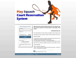 squashcentermrhc.tennisbookings.com screenshot