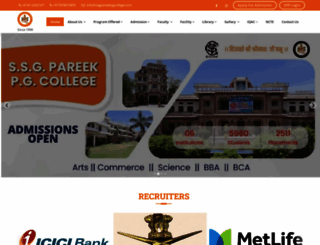 ssgpareekpgcollege.com screenshot