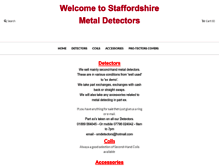 staffsmetaldetectorsonlineshop.co.uk screenshot