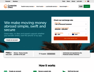 staging.currenciesdirect.com screenshot
